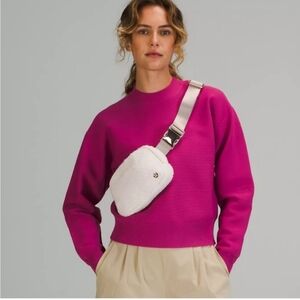 Lululemon White Fleece Crossbody/Belt Bag NWT